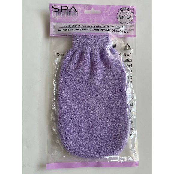 Spa Bath And Shower Lavender Infused Exfoliating Bath Mitt - Picture 1 of 5